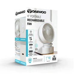 Daewoo 4" Portable Rechargeable Desk Fan